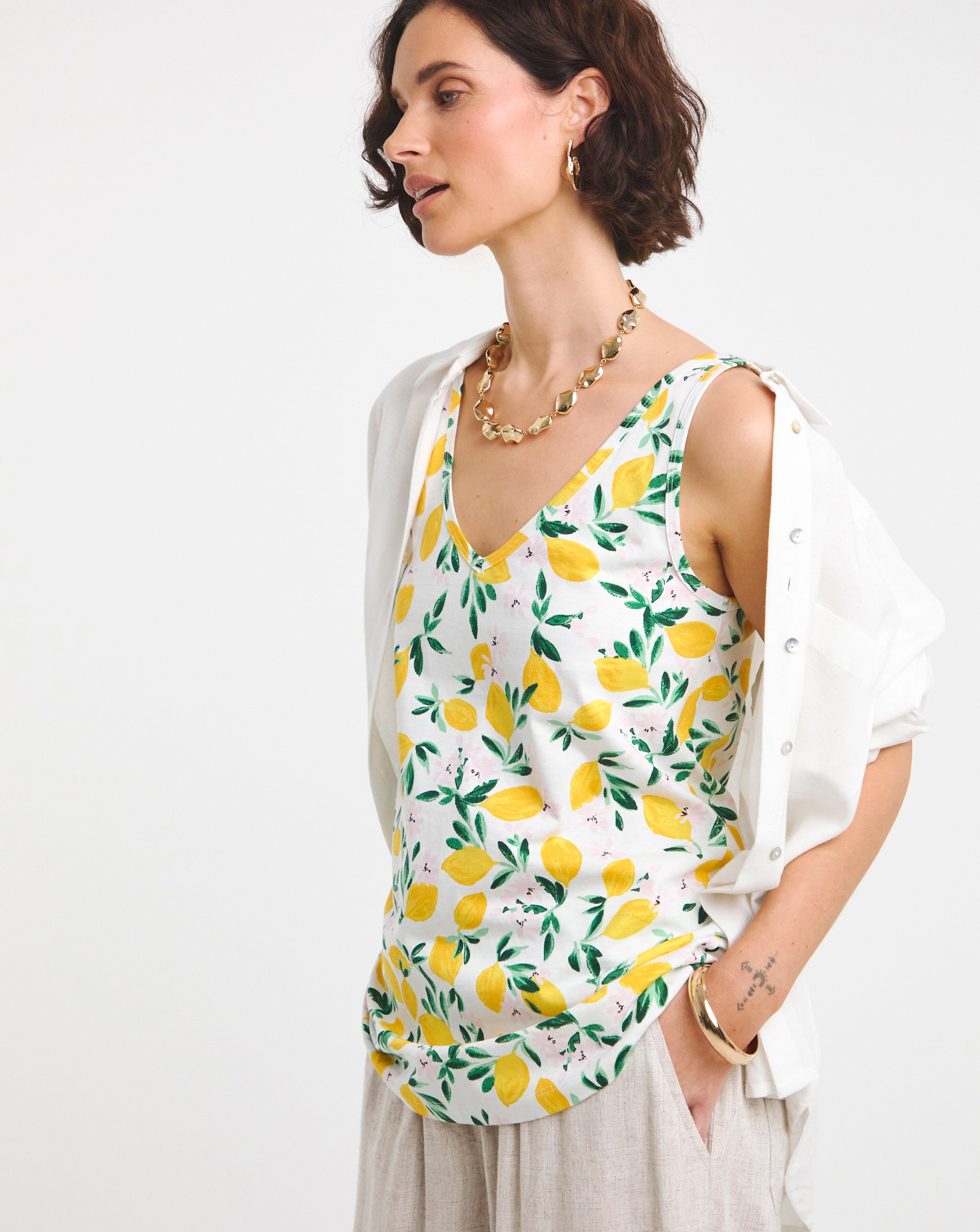 Pure Cotton Printed Vest