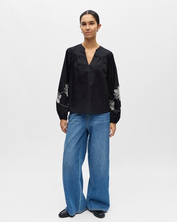 OBJECT Long Sleeve Embroidered Top