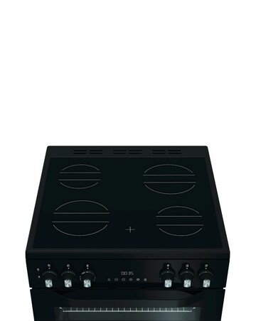 Hotpoint HTE6VDCB1 60cm Electric Twin Cooker with Multiflow - Black + Install