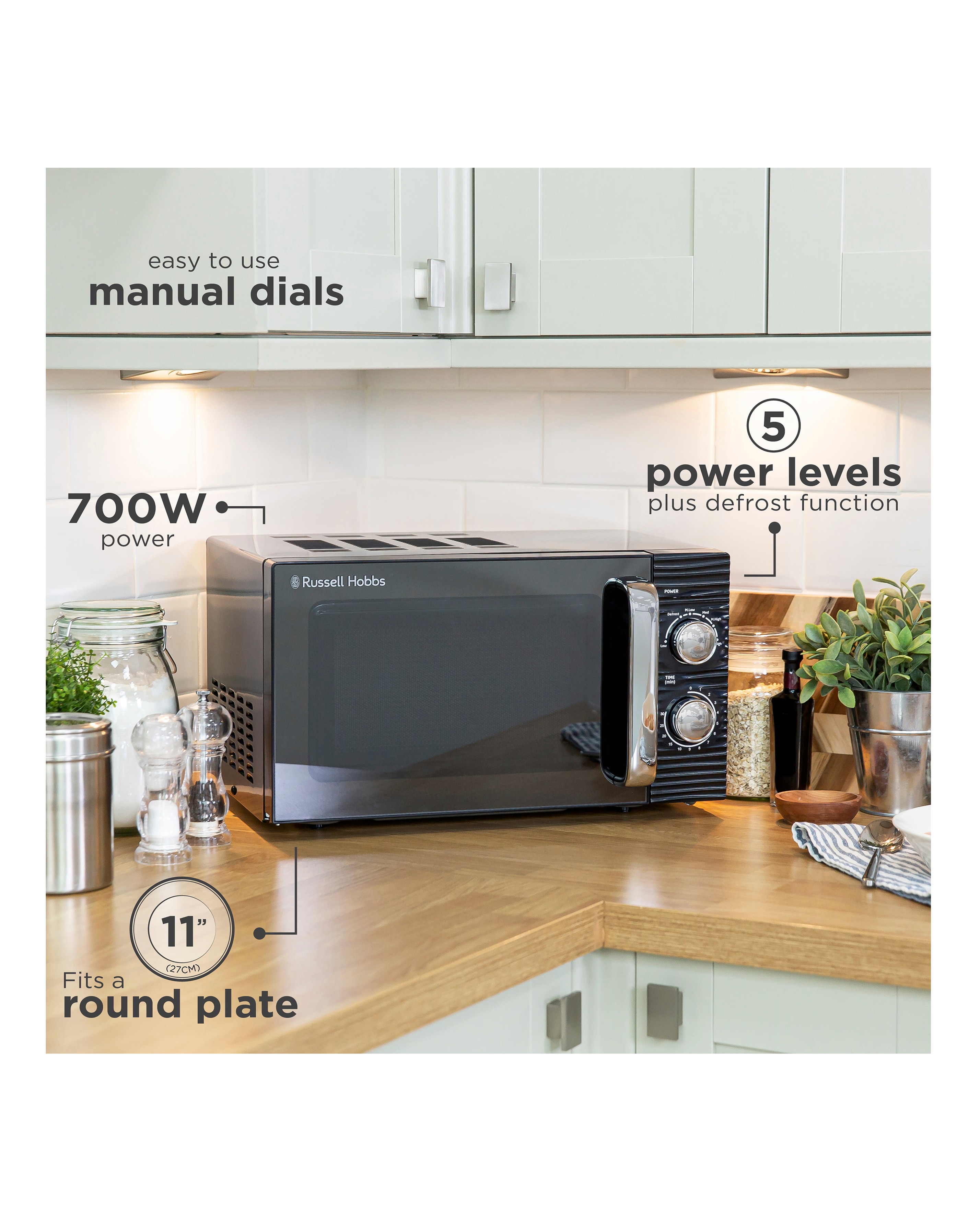 Russell Hobbs RHMM701B 17 Liter, 700 W, Schwarz, Ma Produktbild-Vorschau 5