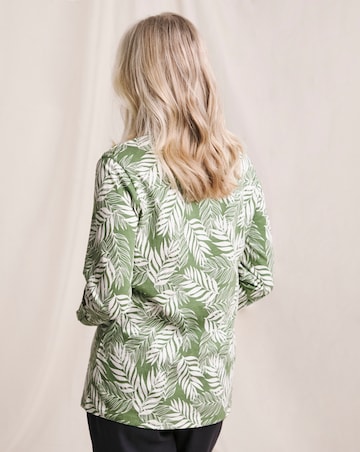 Julipa Button Front Pure Cotton Pintuck Top