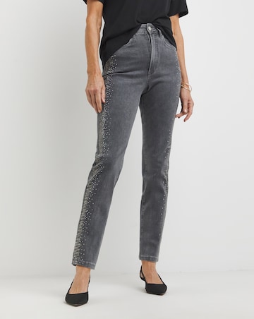 Diamante Grey Slim Leg Jeans