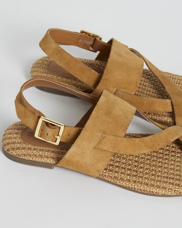 Catalina Suede Toe Post Sandals - Wide Fit (E)