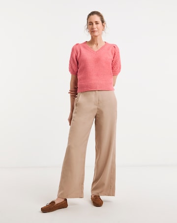 Pointelle Short Sleeve Jumper