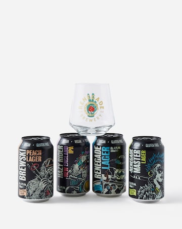 Renegade Craft Beer Gift Set 4 x 330ml Cans and Craft Glass