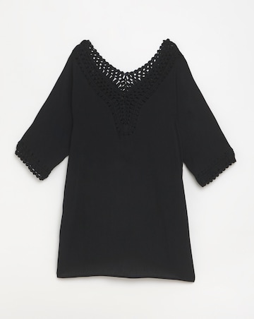 Hawaii Crochet Detail Mini Beach Dress