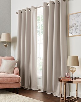 Faux Silk Blackout Eyelet Curtains