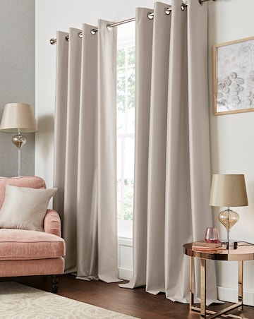 Faux Silk Blackout Eyelet Curtains