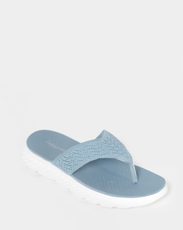 Cushion Walk Blue Woven Toe-Post Sandals - Wide Fit (E)