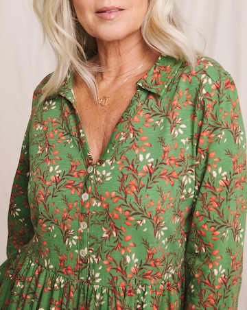 Julipa Pure Cotton Jersey Midi Shirt Dress