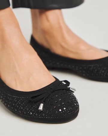 Charlize Embellished Ballerina Shoes Extra Wide EEE Fit Simply Comfort