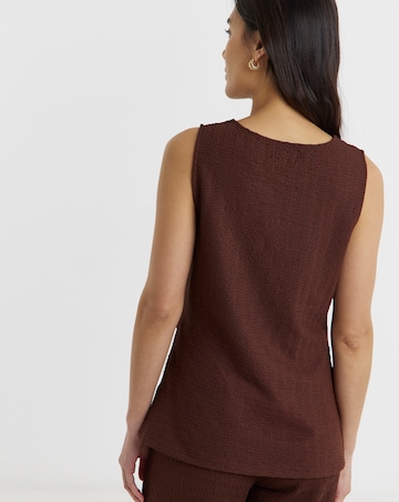 Textured Ruched Side Top