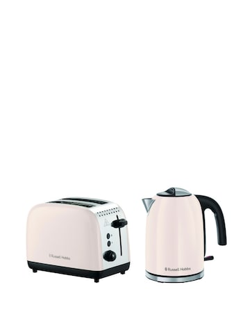 Russell Hobbs Classics Kettle & 2 Slice Toaster Bundle Jasmine White