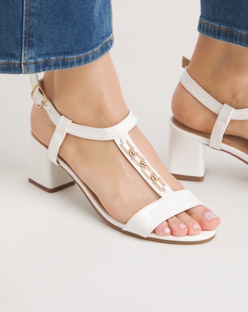 Cushion Walk T Bar Block Heeled Sandals EEE Fit