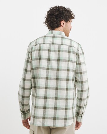 Long Sleeve Linen Check Shirt