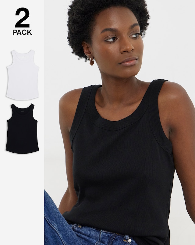 Black And White Racer Vest 2 Pack