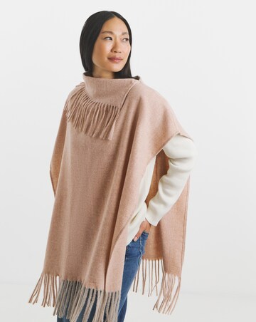Fringe High Neck Cape