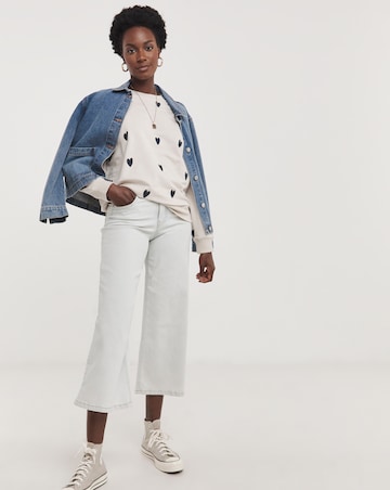 Oatmeal Embroidered Heart Sweatshirt