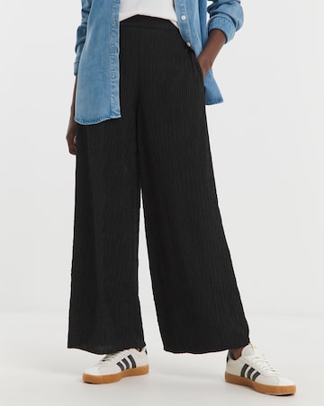 Crinkle Jersey Wide Leg Pull On Trouser