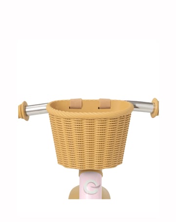 EVO Glider Balance Bike with Basket - Pastel Pink