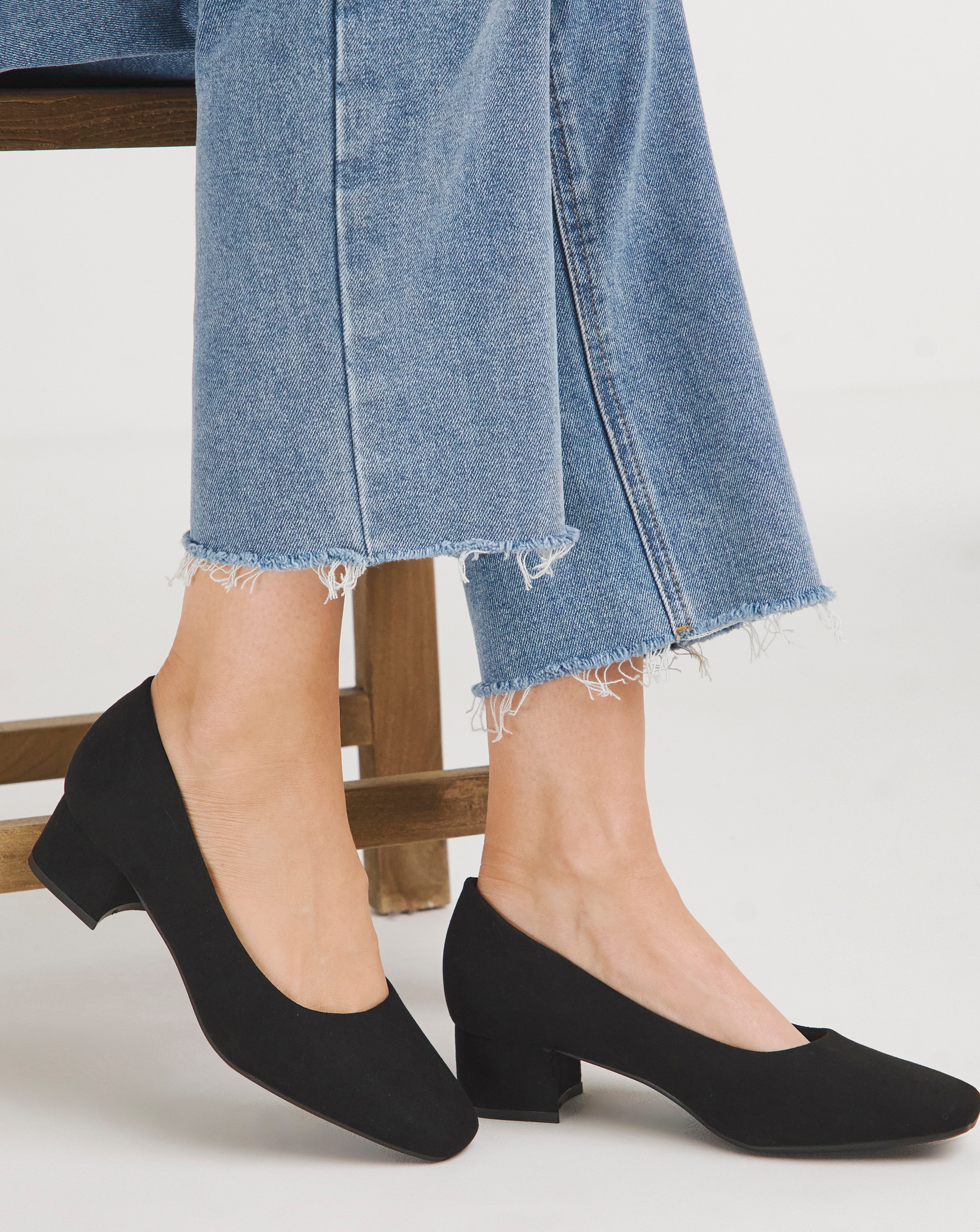 Orlia Flexi Sole Block Heel Court Shoes Wide Fit (E) JD Williams