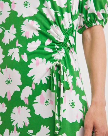 Runched Side and Sleeve Midi Dress