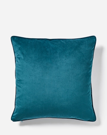 Velvet Embellished Peacock Cushion