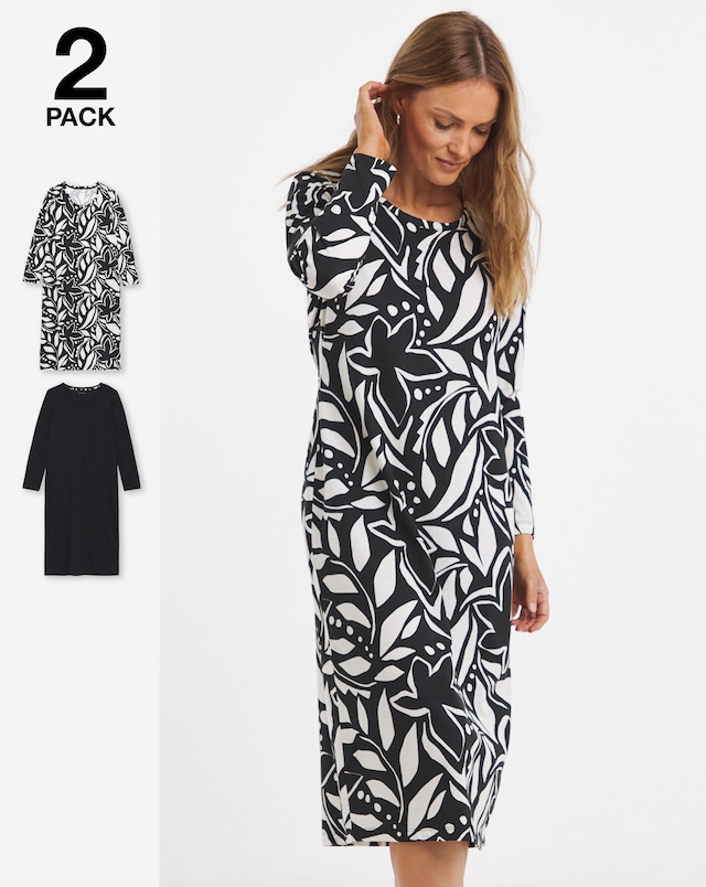 JD Williams (2 Pack) Value Long Sleeve Midi Nighties