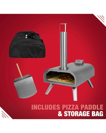 George Foreman 16" Stainless Steel Wood Pellet Pizza Oven