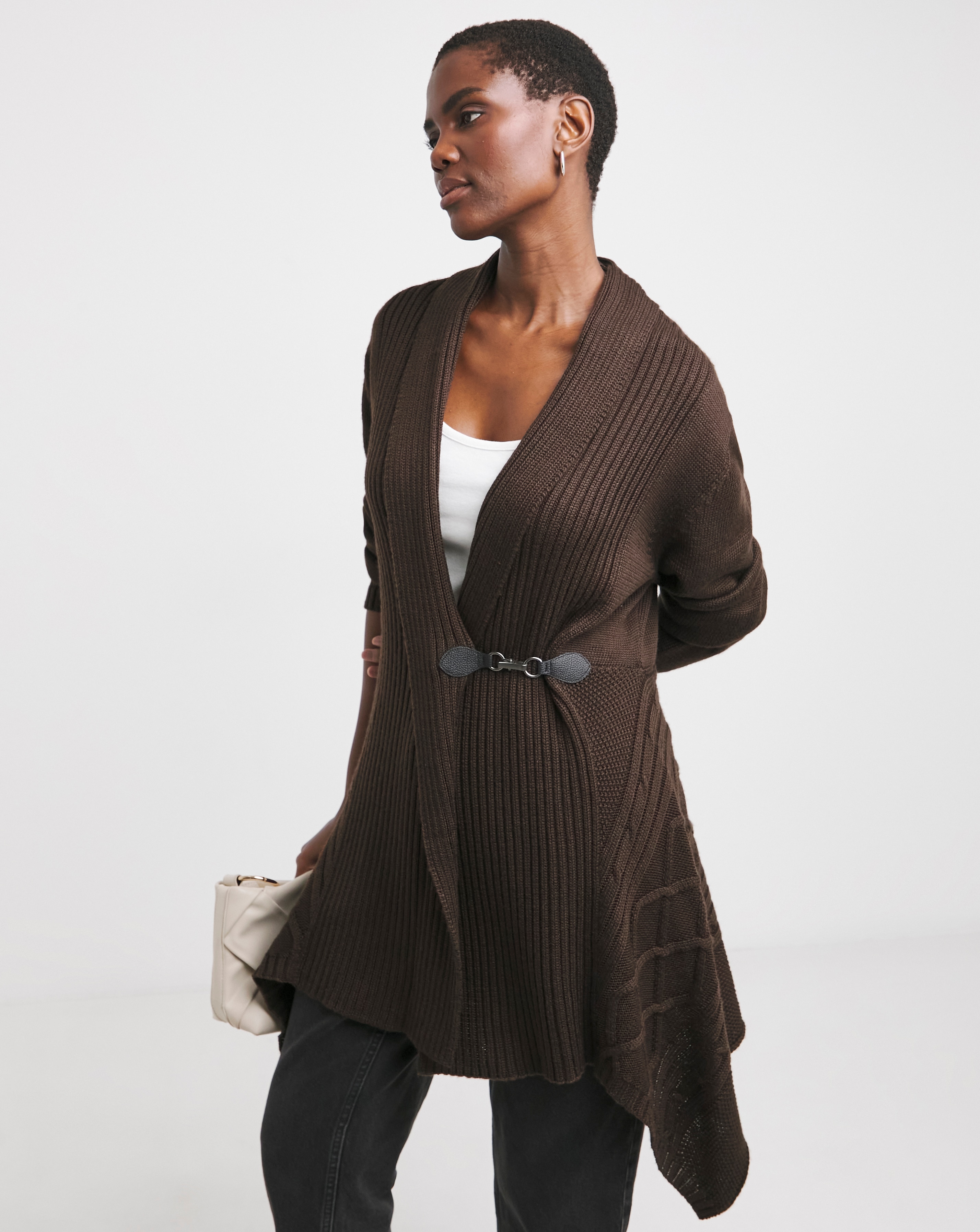 【ブラウン】プレーンニット/布帛 リバーシブルニットブルゾン <PERFORMANCE> (MENS) Brown Umber | Mens Lambswool Lincoln Zipper Cardigan | WoolOvers UK