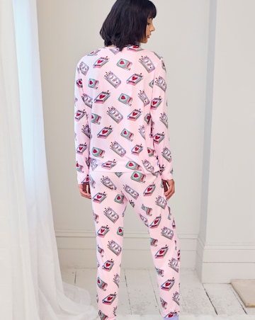 Chelsea Peers Classic Crew Neck Pyjama Set Perfect Match Print