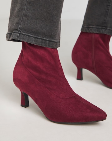 Ally Kitten Heel Sock Boot - Extra Wide Fit (EEE)