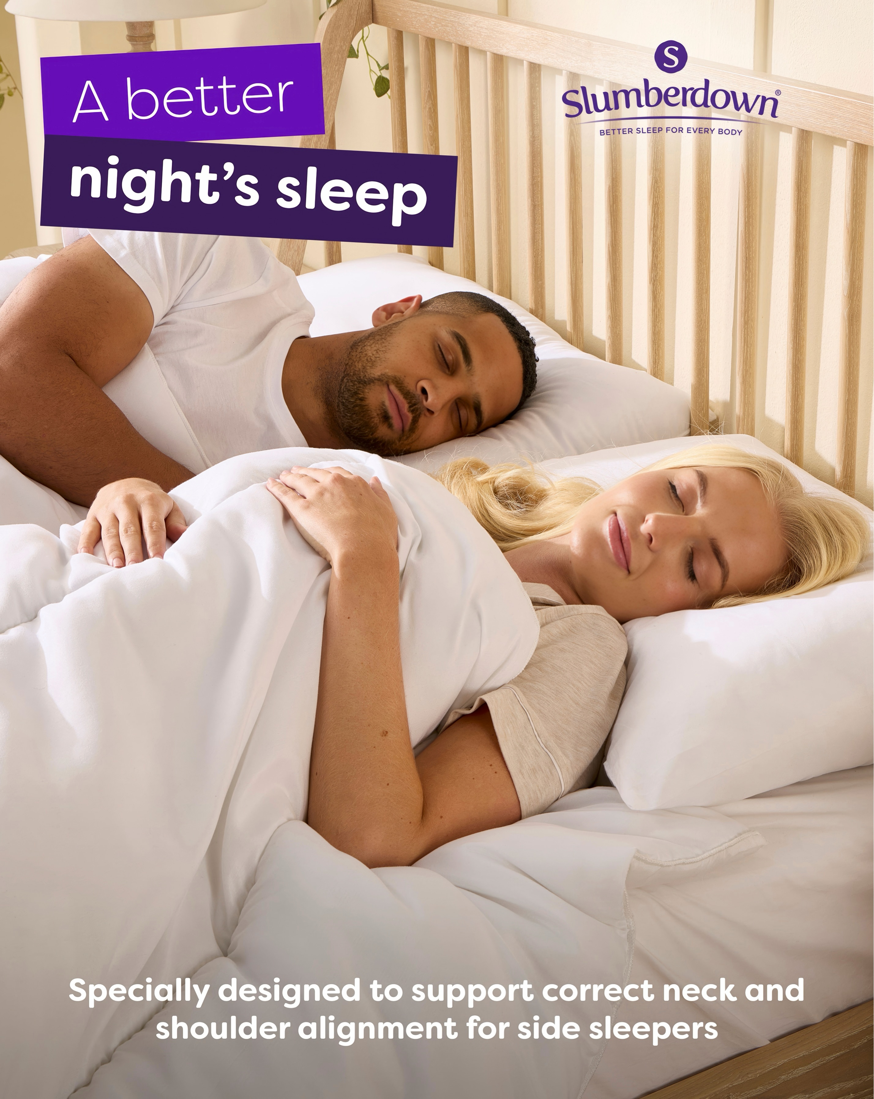 Slumberdown Anti-Allergy Soft Pillows - 4 Pack, Hollowfibre Fill, Microfibre Cover