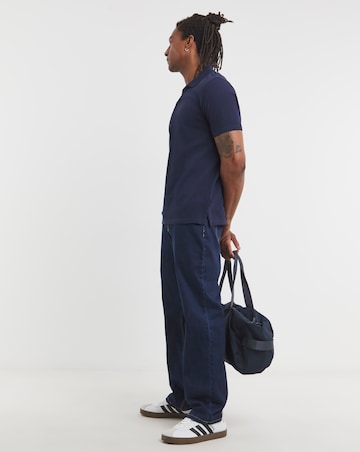 Trophy Neck Pique Polo- Navy