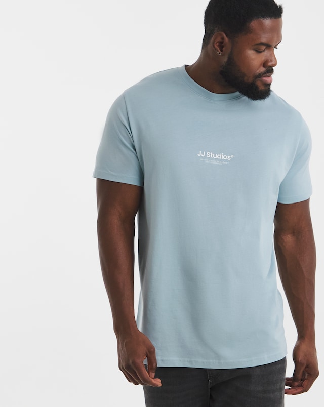 JACK & JONES Soho Logo T-Shirt - Light Blue