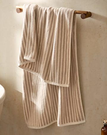 Yard Hebden Stripe Cotton Towel - Natural