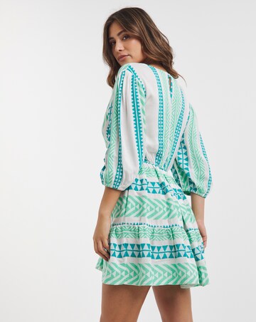 Cotton Jacquard Plunge Beach Dress