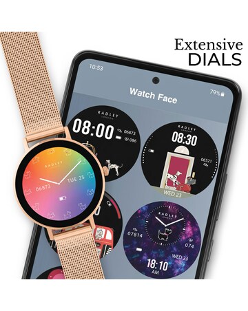 Radley Series 28 AMOLED Mesh Strap Watch - Rose Gold