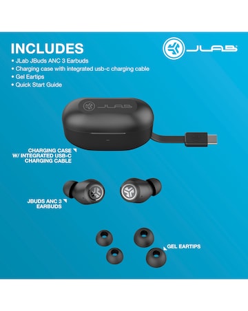 JLab JBuds ANC True Wireless Earbuds - Black
