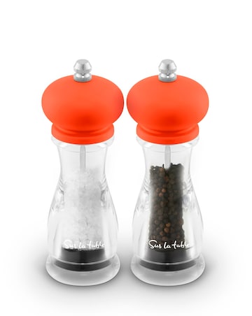 Sur La Table 2 Piece Salt & Pepper Mill Set Orange