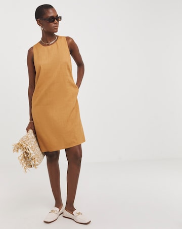 Linen Sleeveless Shift Dress