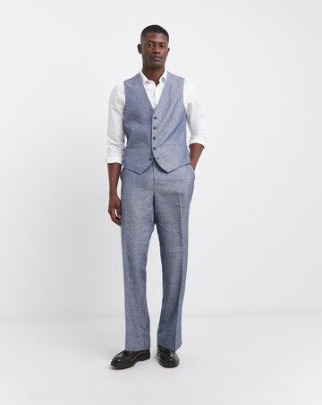 Navy Cotton Linen Waistcoat