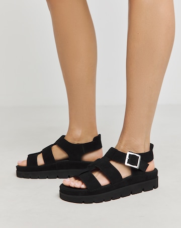 Sakura Fisherman Suede Flatform Sandals - Wide Fit (E)