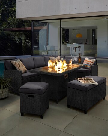 Amalfi Corner Dining Set With Firepit