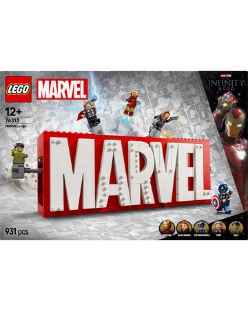 LEGO Marvel: MARVEL Logo & Minifigures Collectible, Buildable Set 76313