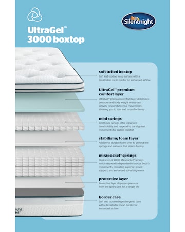 Silentnight UltraGel 3000 Pocket Boxtop Mattress- Medium Firm