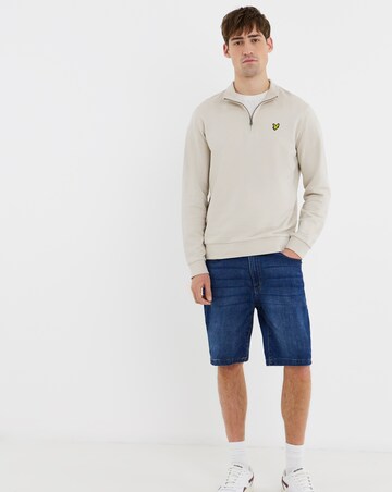 Lyle & Scott Loopback Quarter Zip Sweat - Stone