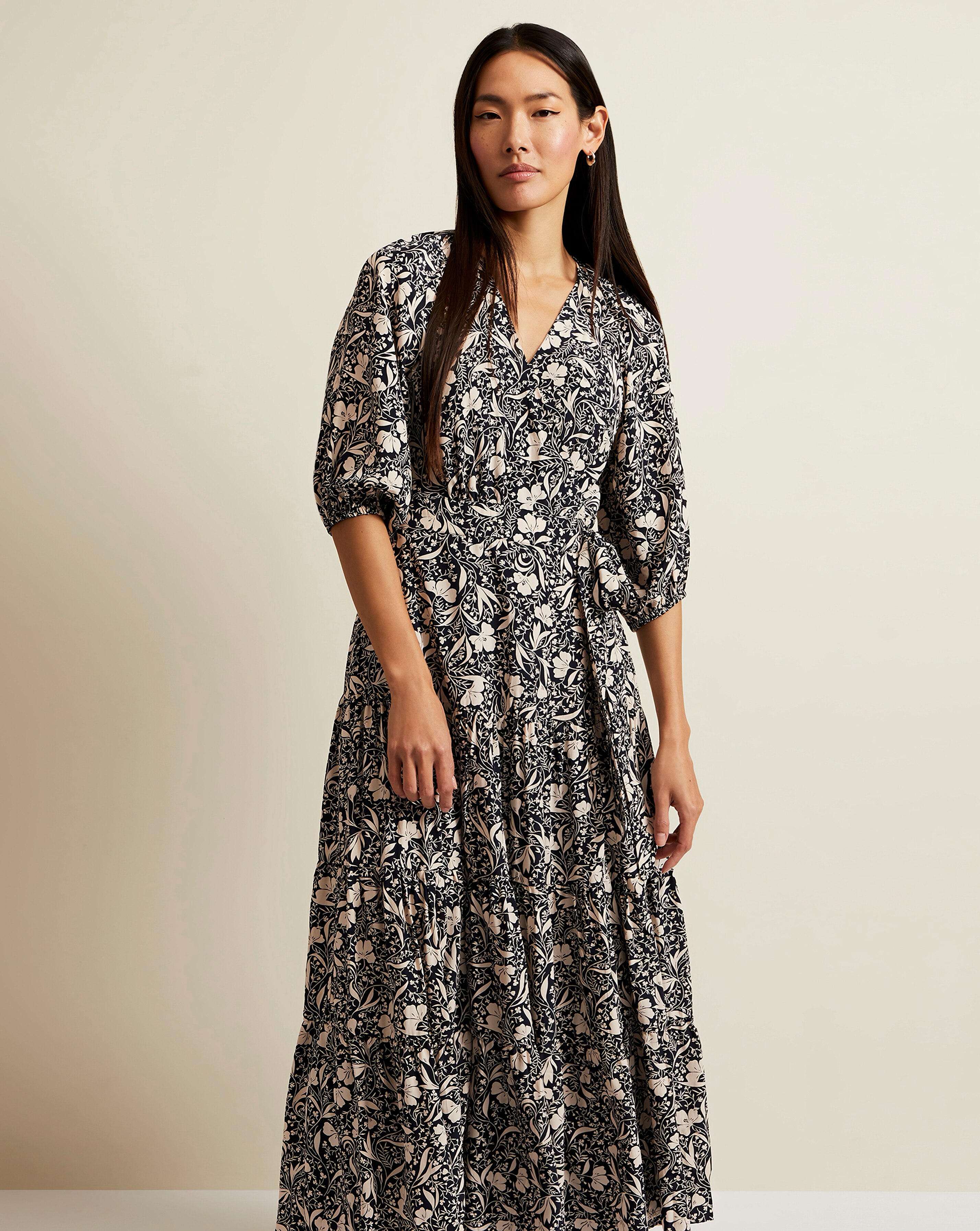 Phase Eight Kezia Floral Wrap Midi Dress | JD Williams