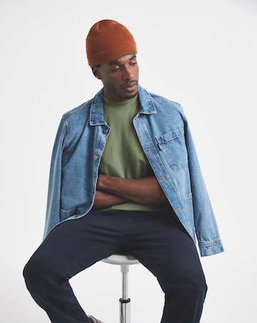 Union Embroid T-Shirt Long Length-Olive