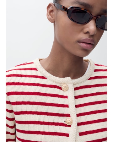Mango Striped Knit Cardigan